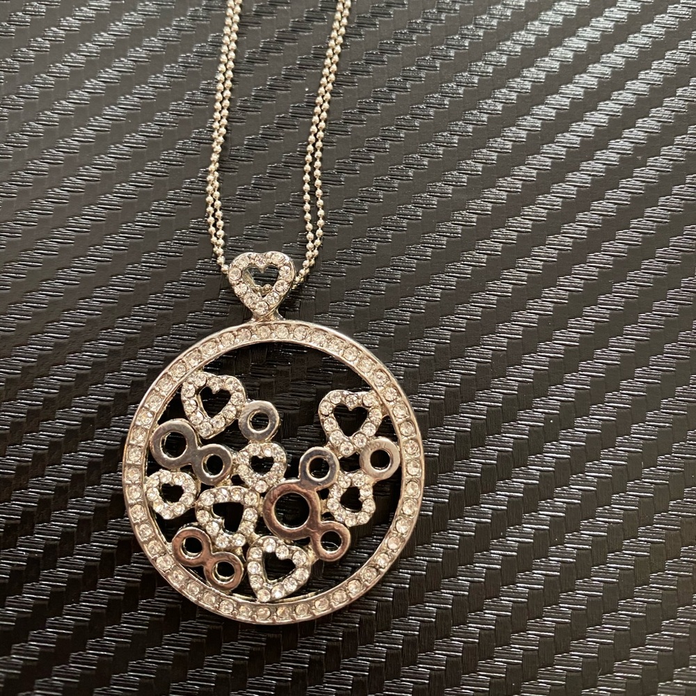 Double strand heart pendant necklace